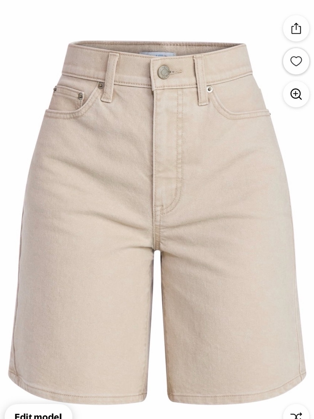 No boundary  High-Rise Beige Women's Denim Shorts